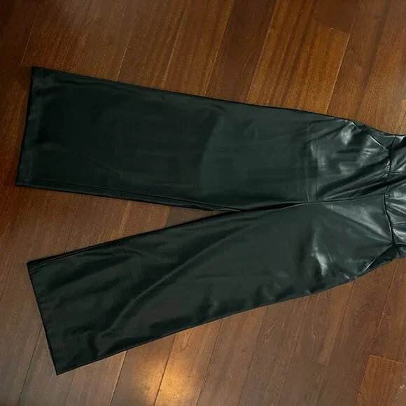 Vegan Leather Strapless Jumpsuit NWOT - Picture 7 of 8